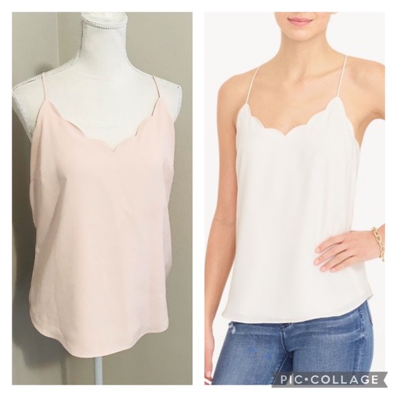 J. Crew Tops - J Crew Scalloped Racerback Blouse